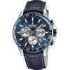 Festina Timeless 크로노그래프 가죽 스트랩 블루 다이얼 쿼츠 F20561-2 100M 남성용 시계