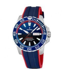 Festina 다이버 고무 스트랩 블루 다이얼 쿼츠 F20662-1 200M 남성용 시계