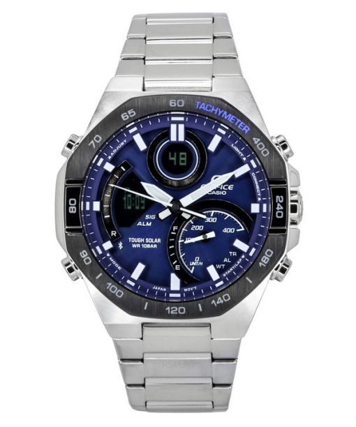 Casio Edifice 아날로그 디지털 모바일 링크 블루 다이얼 터프 솔라 ECB-950DB-2A 100M 남성용 시계