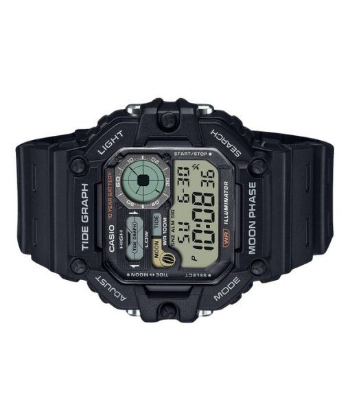 Casio 표준 디지털 그래프 문 페이즈 레진 스트랩 쿼츠 WS-1700H-1AV 100M 남성용 시계