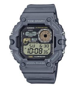 Casio 표준 디지털 그래프 문 페이즈 레진 스트랩 쿼츠 WS-1700H-8AV 100M 남성용 시계