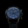 AVI-8 Hawker Hurricane Dual Retrograde Chronograph Storm Black Leather Strap Black Dial Quartz AV-4056-0A Men's Watch