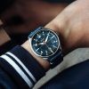 AVI-8 Hawker Hurricane Kent Automatic Sussex Leather Strap Blue Dial Automatic AV-4094-02 Men's Watch