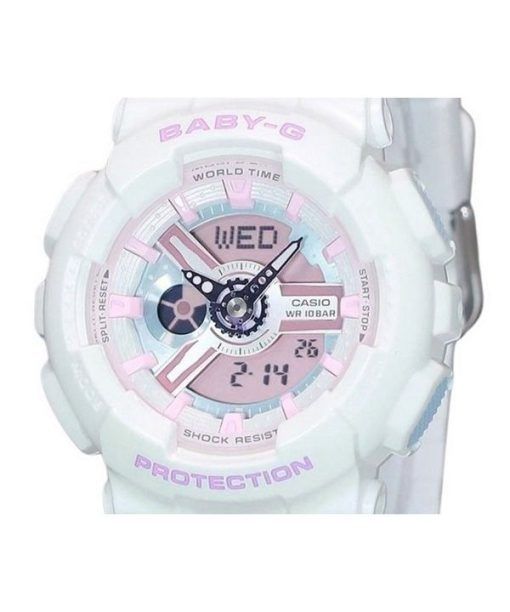 Casio Baby-G 아날로그 디지털 레진 스트랩 멀티 컬러 다이얼 쿼츠 BA-110FH-7A 100M 여성용 시계