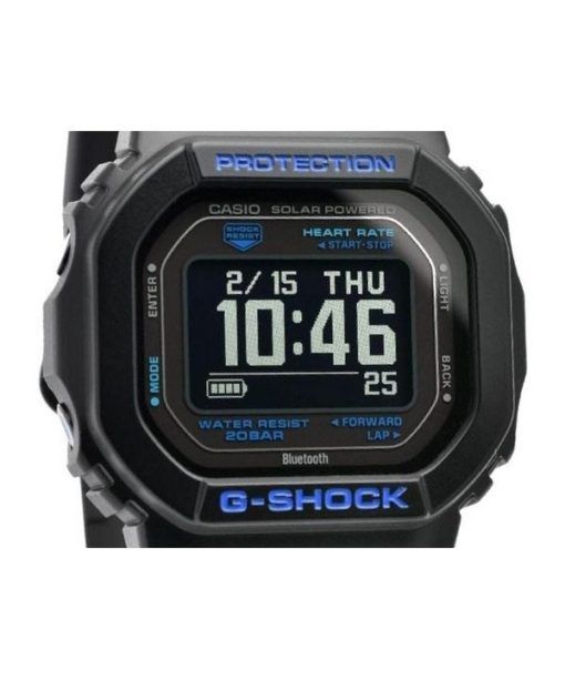 Casio G-Shock G-Squad 디지털 스마트폰 링크 Bluetooth 바이오 기반 수지 Solar DW-H5600-1A2 200M 남성용 시계