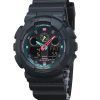 Casio G-Shock 아날로그 디지털 멀티 형광 악센트 시리즈 수지 스트랩 블랙 다이얼 쿼츠 GA-100MF-1A 200M 남성용 시계