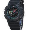 Casio G-Shock 아날로그 디지털 멀티 형광 악센트 시리즈 수지 스트랩 블랙 다이얼 쿼츠 GA-110MF-1A 200M 남성용 시계