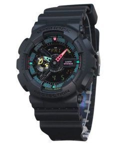 Casio G-Shock 아날로그 디지털 멀티 형광 악센트 시리즈 수지 스트랩 블랙 다이얼 쿼츠 GA-110MF-1A 200M 남성용 시계