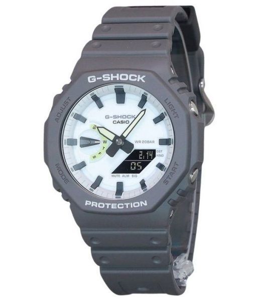 Casio G-Shock Hidden Glow Series Analog Digital Bio Based Resin Strap White Dial Quartz GA-2100HD-8A 200M Men's Watch