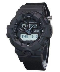 Casio G-Shock 아날로그 디지털 에코 천 스트랩 블랙 다이얼 쿼츠 GA-700BCE-1A 200M 남성용 시계