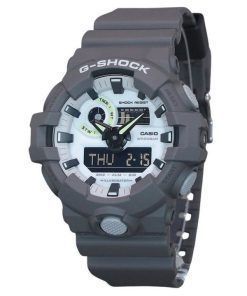 Casio G-Shock Hidden Glow 시리즈 아날로그 디지털 수지 스트랩 그레이 다이얼 쿼츠 GA-700HD-8A 200M 남성용 시계