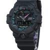 Casio G-Shock 아날로그 디지털 멀티 형광 악센트 시리즈 수지 스트랩 블랙 다이얼 쿼츠 GA-700MF-1A 200M 남성용 시계