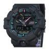 Casio G-Shock 아날로그 디지털 멀티 형광 악센트 시리즈 수지 스트랩 블랙 다이얼 쿼츠 GA-700MF-1A 200M 남성용 시계