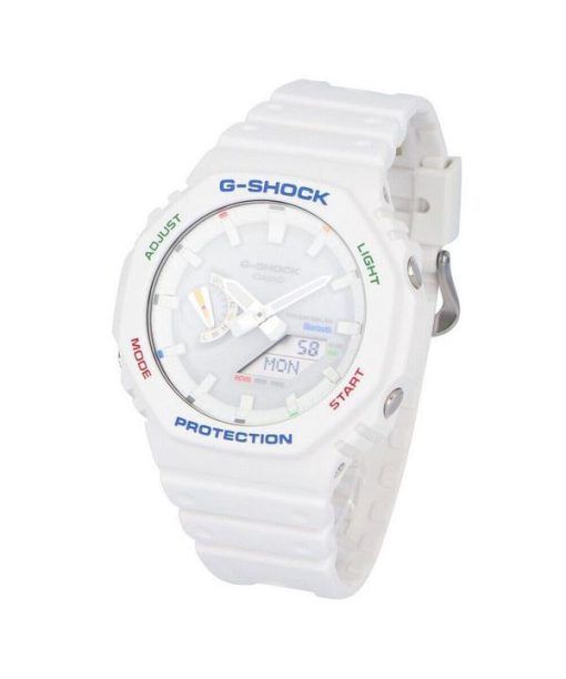 Casio G-Shock 아날로그 디지털 레진 스트랩 화이트 다이얼 터프 솔라 GA-B2100FC-7A 200M 남성용 시계