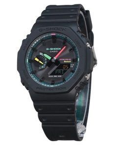 Casio G-Shock 아날로그 디지털 스마트폰 링크 멀티 형광 액센트 시리즈 터프 솔라 GA-B2100MF-1A 200M 남성용 시계