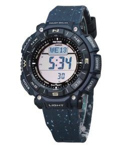 Casio ProTrek Climber Line 디지털 블루 실리콘 스트랩 터프 솔라 PRG-340SC-2 100M 남성용 시계