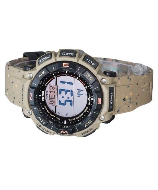 Casio ProTrek Climber Line 디지털 베이지 실리콘 스트랩 터프 솔라 PRG-340SC-5 100M 남성용 시계