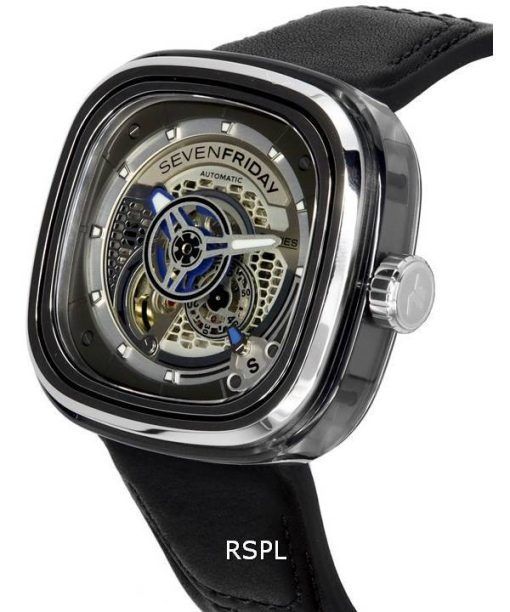 Sevenfriday P-Series 그레이 스켈레톤 다이얼 오토매틱 PS1/01 SF-PS1-01 남성용 시계