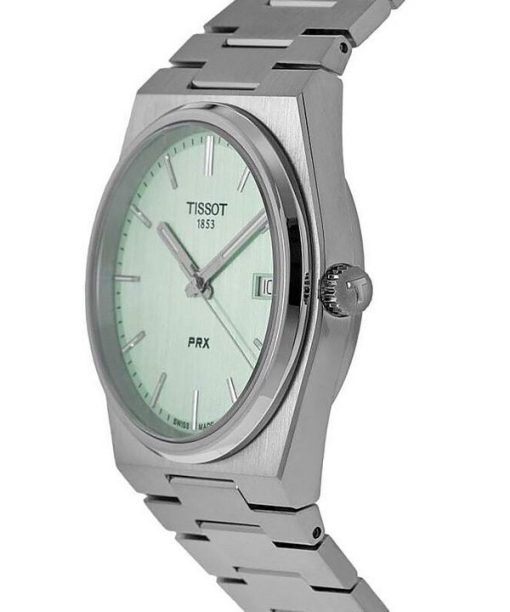 티쏘 T-Classic PRX 스테인레스 스틸 Light Green 다이얼 쿼츠 T137.410.11.091.01 100M 남녀공용 시계