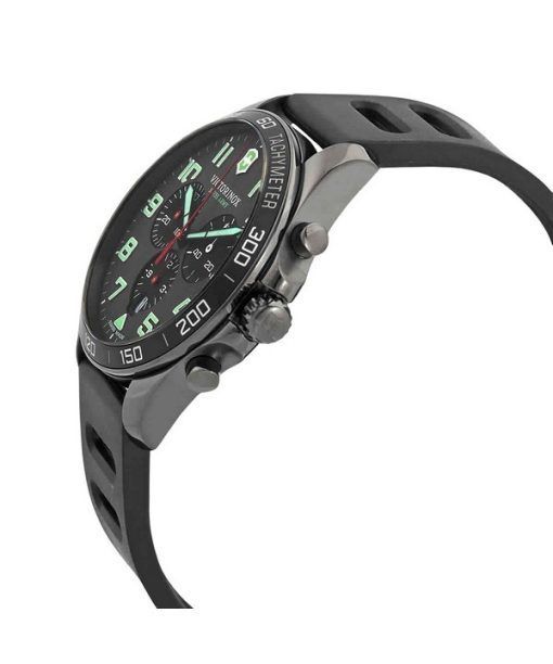 Victorinox Swiss Army Fieldforce 스포츠 크로노그래프 고무 스트랩 그레이 다이얼 쿼츠 241891 100M 남성용 시계