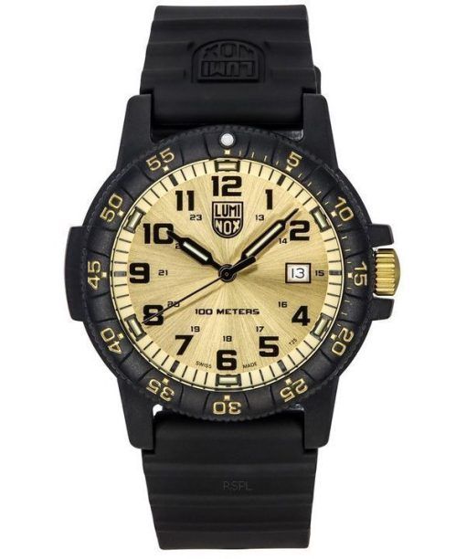 Luminox Sea Turtle 자이언트 플라스틱 스트랩 골드 다이얼 스위스 쿼츠 XS.0325.GP 100M 남성용 시계