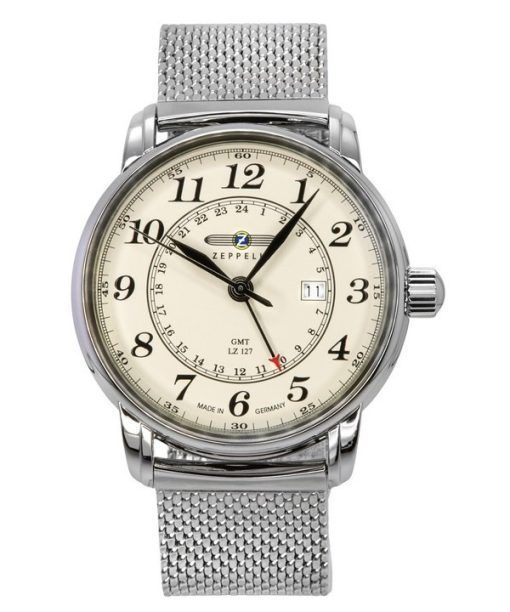 Zeppelin LZ127 Graf GMT 스테인레스 스틸 베이지 다이얼 쿼츠 7642M5 남성용 시계