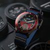 AVI-8 Flyboy Airmaster Sector Meca-Quartz 네이비 블루 및 레드 다이얼 AV-4112-04 남성용 시계