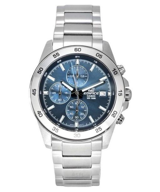 Casio Edifice 아날로그 표준 크로노그래프 스테인레스 스틸 블루 다이얼 쿼츠 EFR-526D-2A 100M 남성용 시계