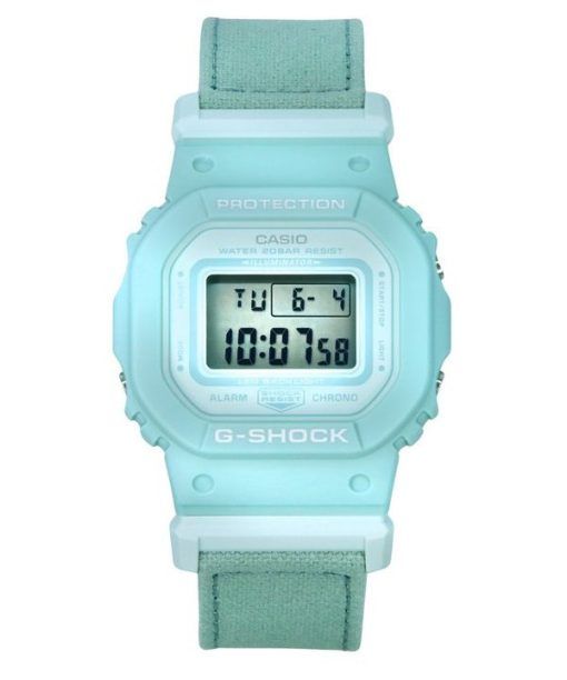 Casio G-Shock 디지털 유기농 블루 천 스트랩 바이오 기반 수지 쿼츠 GMD-S5600CT-3 200M 여성용 시계