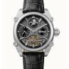 Ingersoll The Varsity Sun And Moon Phase 가죽 스트랩 스켈레톤 그레이 다이얼 오토매틱 I15402 남성용 시계