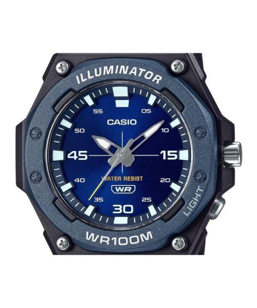 Casio 표준 아날로그 레진 스트랩 블루 다이얼 쿼츠 MW-620H-2AV 100M 남성용 시계