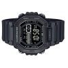 Casio 표준 디지털 블랙 레진 스트랩 블루 다이얼 쿼츠 MWD-110HB-1BV 100M 남성용 시계