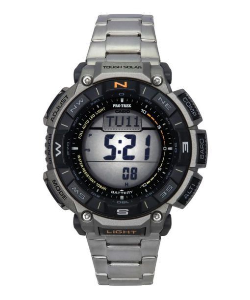 Casio ProTrek 디지털 바이오 기반 수지 터프 솔라 PRG-340T-7 100M 남성용 시계