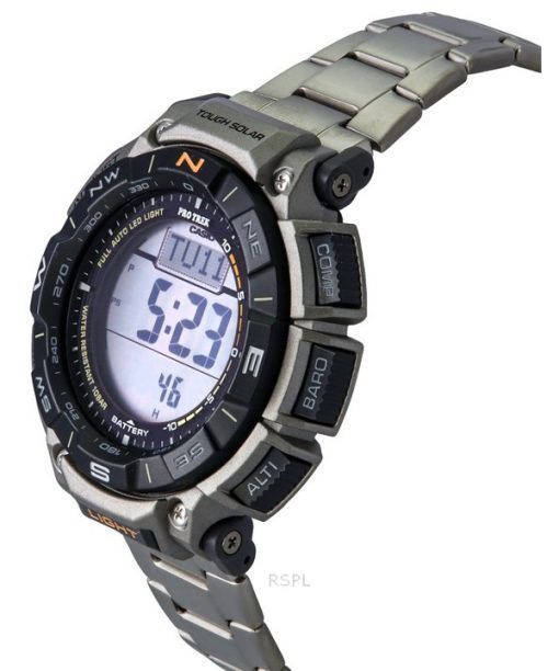 Casio ProTrek 디지털 바이오 기반 수지 터프 솔라 PRG-340T-7 100M 남성용 시계