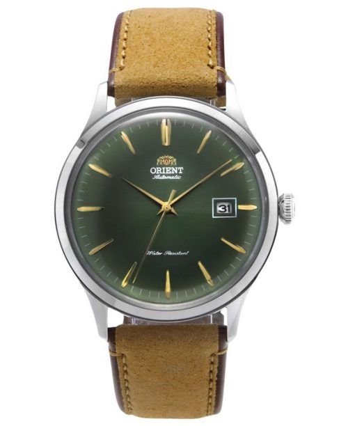 Orient Bambino 버전 4 가죽 스트랩 그린 다이얼 오토매틱 RA-AC0P01E10B 남성용 시계