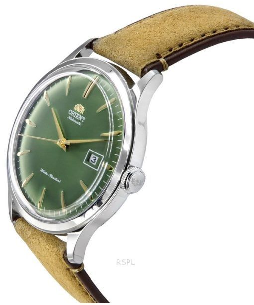 Orient Bambino 버전 4 가죽 스트랩 그린 다이얼 오토매틱 RA-AC0P01E10B 남성용 시계