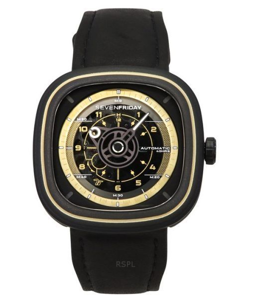 Sevenfriday T 시리즈 NFC 지원 스테인레스 스틸 블랙 다이얼 자동 T2/06 SF-T2-06 남성용 시계