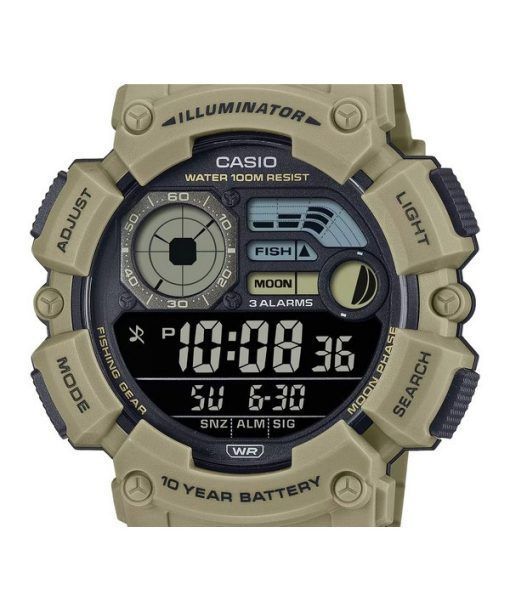 Casio 디지털 레진 스트랩 쿼츠 WS-1500H-5BV 100M 남성용 시계