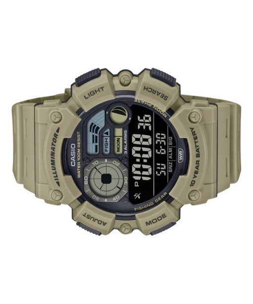 Casio 디지털 레진 스트랩 쿼츠 WS-1500H-5BV 100M 남성용 시계