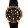 Bulova Marine Star 블랙 실리콘 스트랩 브라운 다이얼 Precisionist Quartz 다이버 200M 98B421 남성용 시계