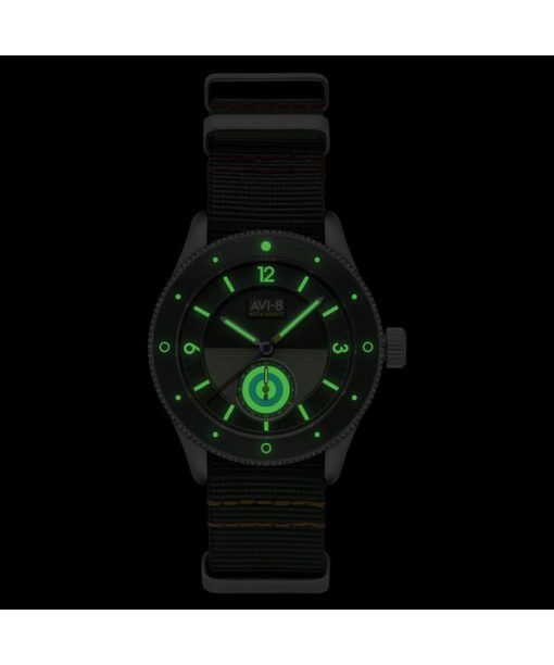 AVI-8 Flyboy Airmaster Sector Meca-Quartz Vert 그린 나일론 스트랩 그린 다이얼 AV-4112-02 남성용 시계