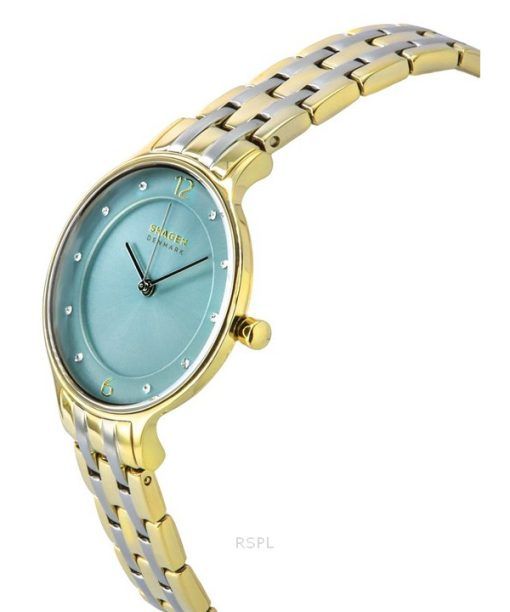 Skagen Anita Lille Two Tone 스테인레스 스틸 Green 다이얼 쿼츠 SKW3132 여성용 시계