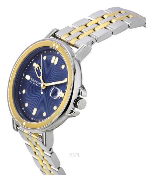 Skagen Signatur Lille Sport Two Tone 스테인레스 스틸 블루 다이얼 쿼츠 SKW3137 여성용 시계