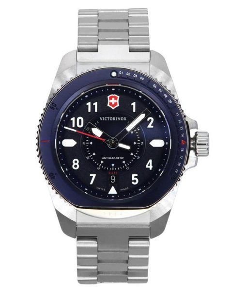 Victorinox Journey 1884 스테인레스 스틸 블루 다이얼 쿼츠 다이버 241978 200M 남성용 시계