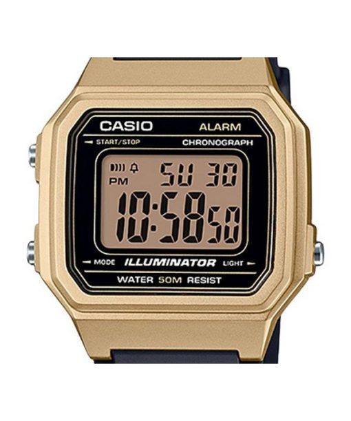 Casio 청소년 디지털 블루 레진 스트랩 쿼츠 W-217HM-9AV 남성용 시계