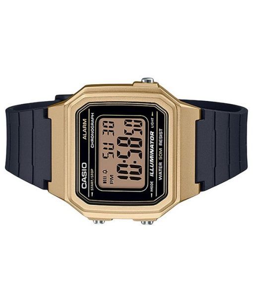 Casio 청소년 디지털 블루 레진 스트랩 쿼츠 W-217HM-9AV 남성용 시계