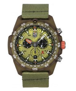 Luminox Bear Grylls Survival ECO 마스터 크로노그래프 그린 다이얼 쿼츠 다이버 XB.3757.ECO 200M 남성용 시계