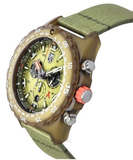 Luminox Bear Grylls Survival ECO 마스터 크로노그래프 그린 다이얼 쿼츠 다이버 XB.3757.ECO 200M 남성용 시계