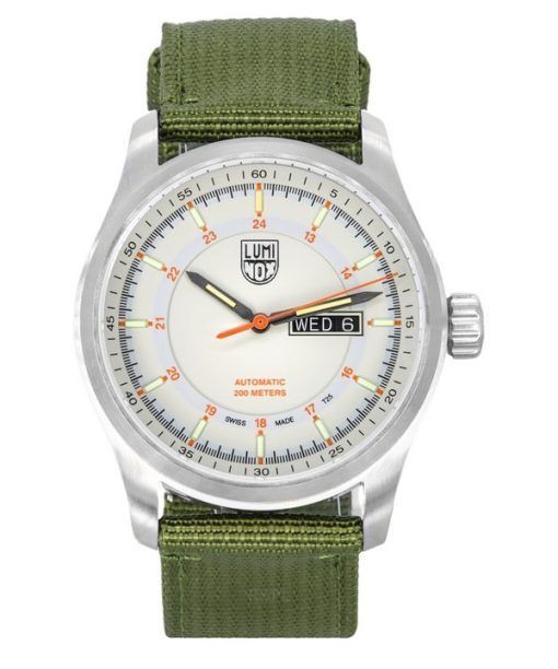 Luminox Atacama Field Cloth Strap Ivory 다이얼 오토매틱 다이버 XL.1907.NF 200M 남성용 시계