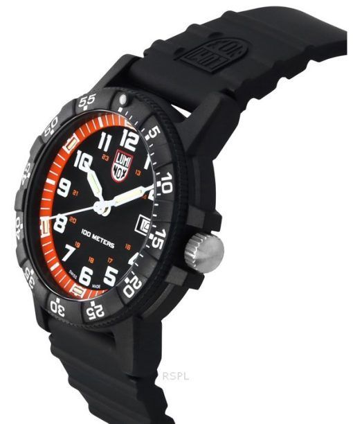 Luminox Leatherback SEA Turtle Giant 폴리우레탄 스트랩 검은색 다이얼 쿼츠 XS.0329.1 100M 남성용 시계